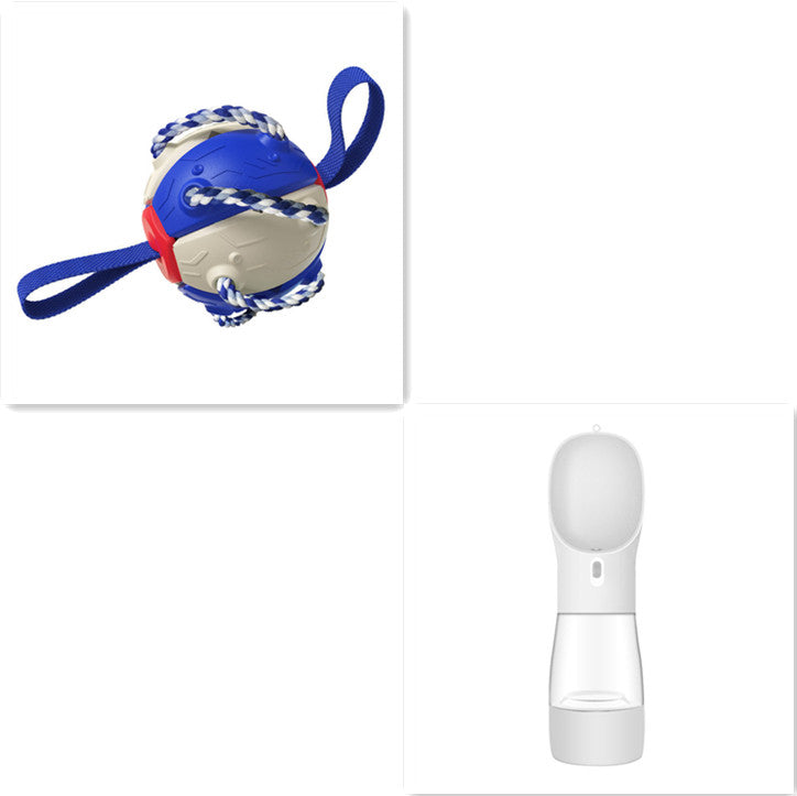 Interaktywna piłka nożna z uchwytami - Zabawka treningowa dla psa