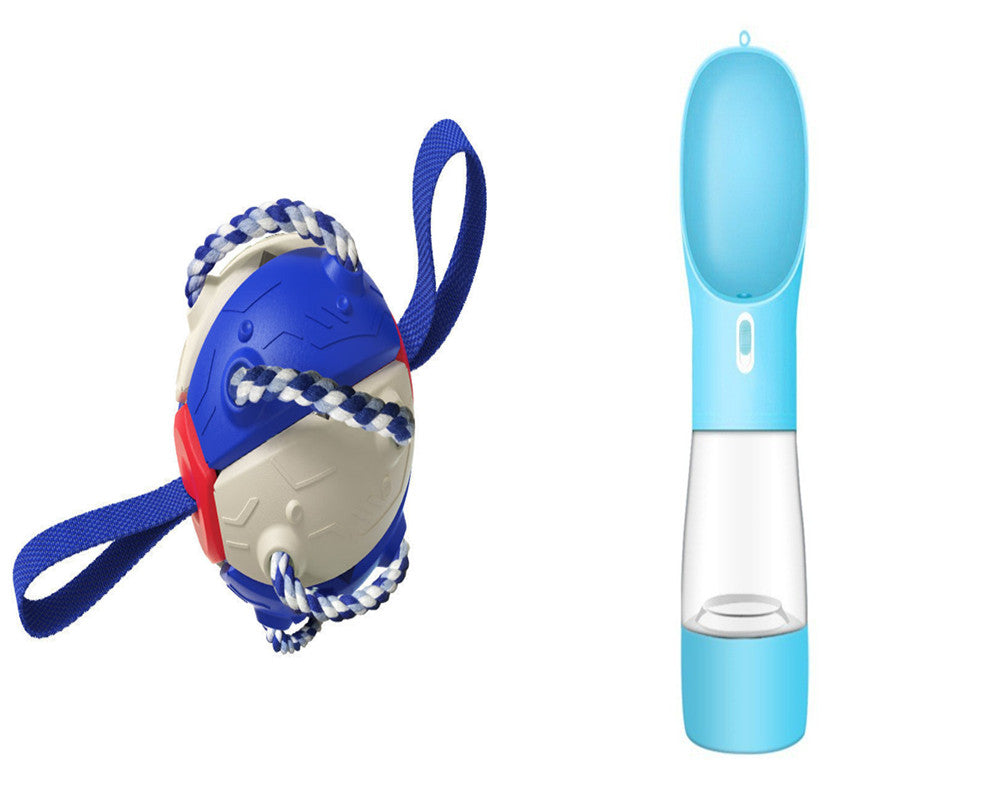 Interaktywna piłka nożna z uchwytami - Zabawka treningowa dla psa