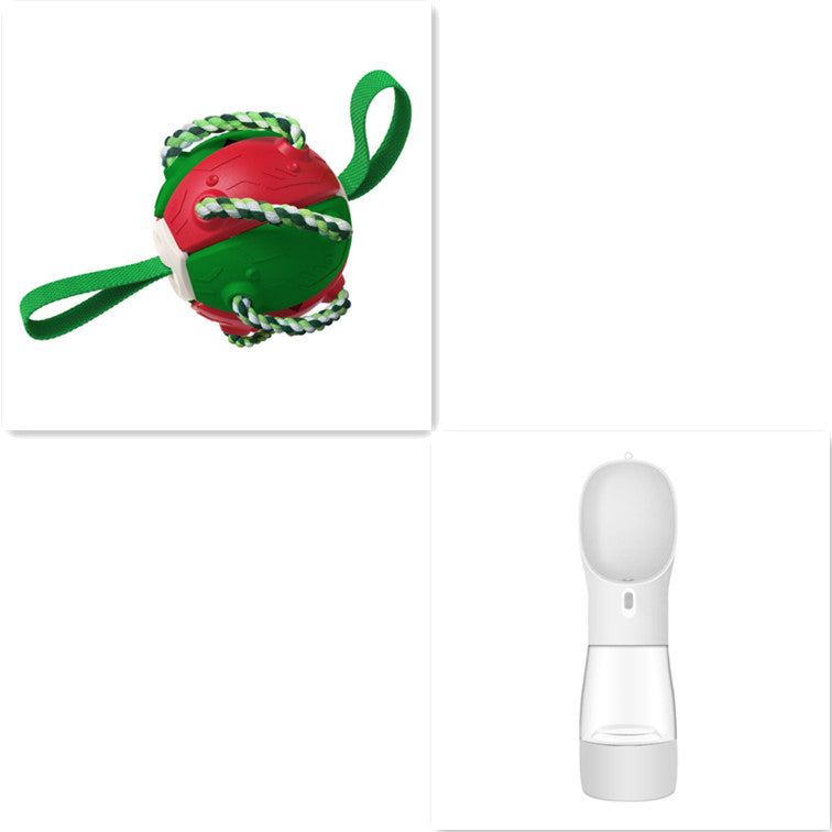 Interaktywna piłka nożna z uchwytami - Zabawka treningowa dla psa