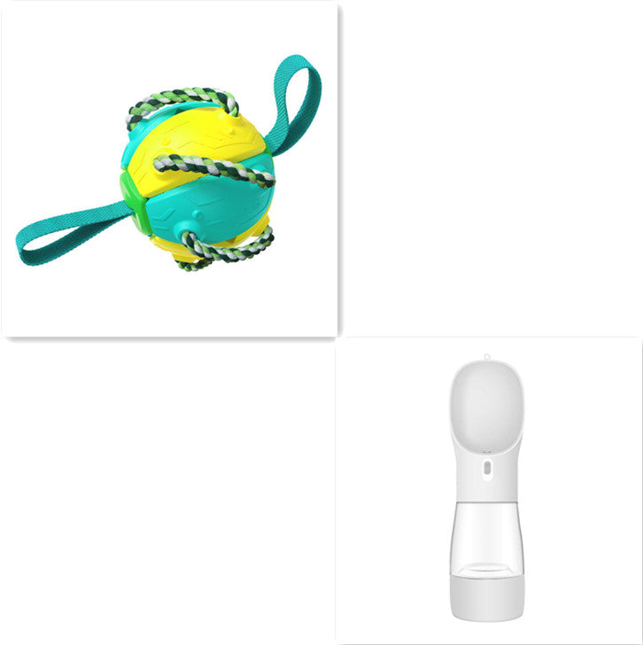 Interaktywna piłka nożna z uchwytami - Zabawka treningowa dla psa