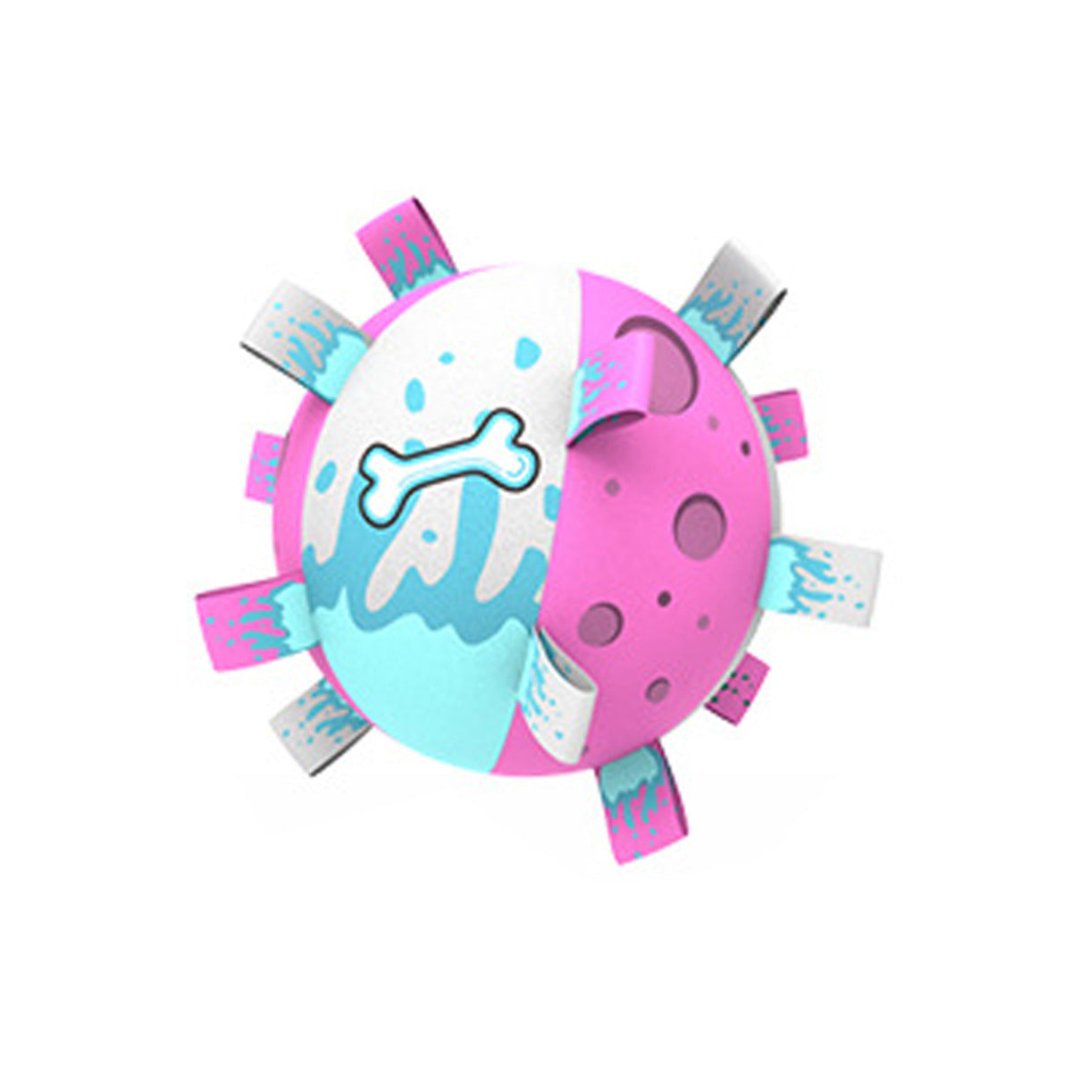 Piłka nożna z paskami dla psa - Interaktywna zabawka do przeciągania