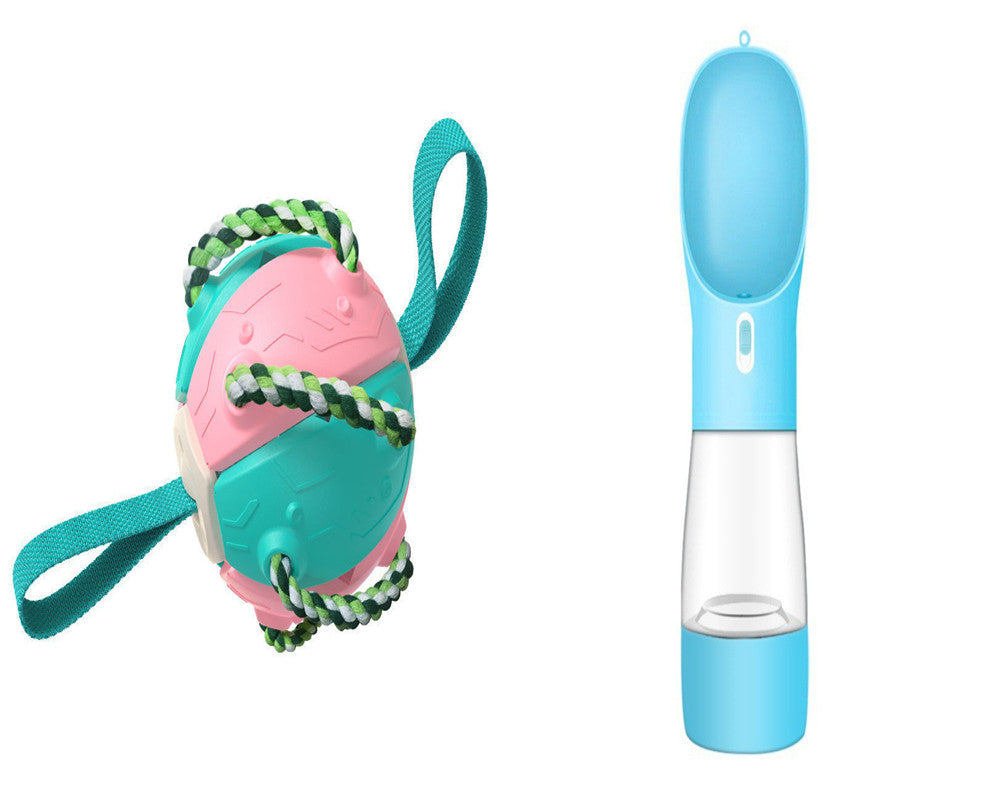 Interaktywna piłka nożna z uchwytami - Zabawka treningowa dla psa