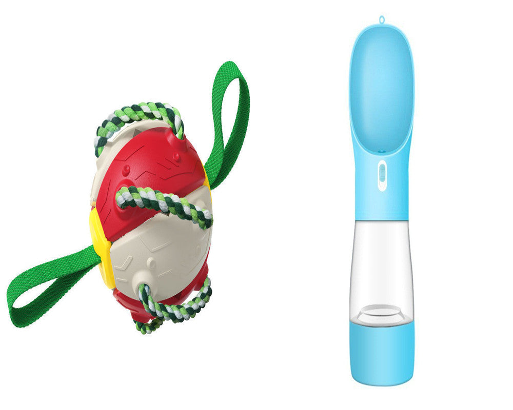 Interaktywna piłka nożna z uchwytami - Zabawka treningowa dla psa