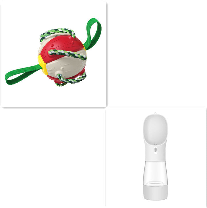 Interaktywna piłka nożna z uchwytami - Zabawka treningowa dla psa